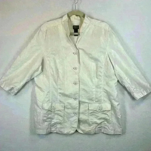 Additions by Chico’s Linen Jacket Cream Women’s Size 3(US 16) - Picture 1 of 8